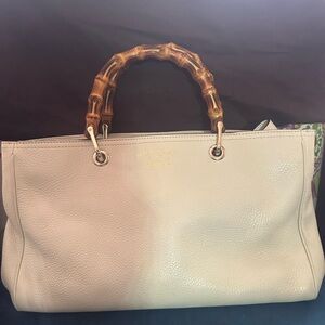 Gucci Leather Bag with Bamboo Handles